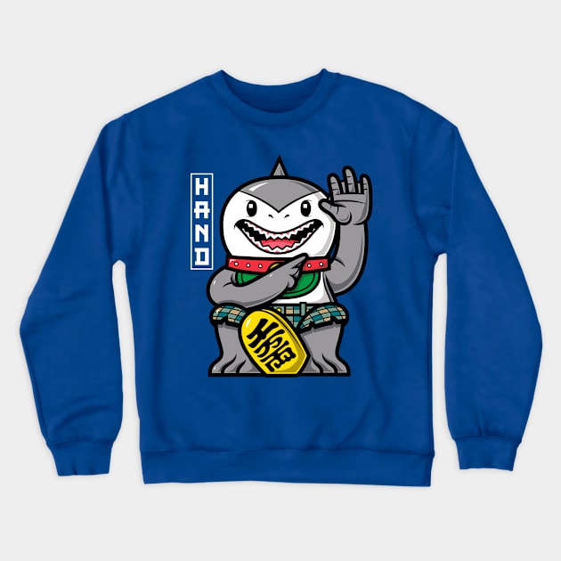 Lucky Shark Hand Crewneck Sweatshirt by krisren28